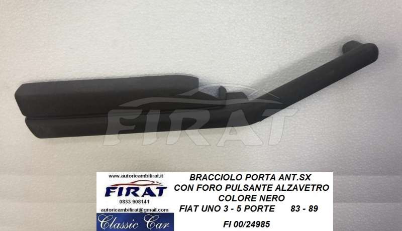 BRACCIOLO PORTA ANT.SX FIAT UNO 83 - 89 3 - 5 PORTE NERO C.F.